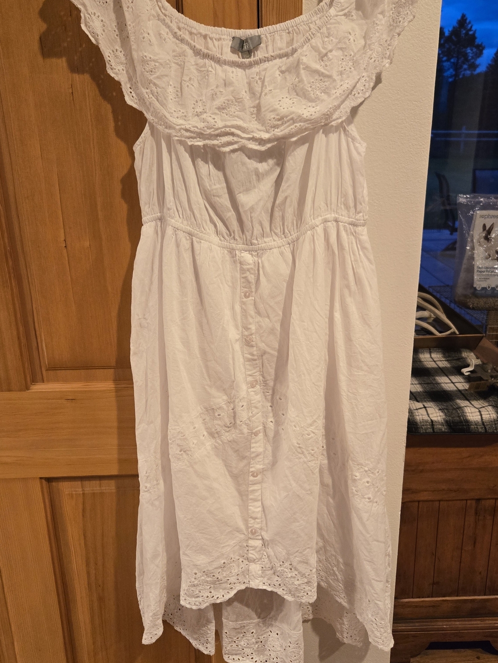 White Off-Shoulder High-Low Dress